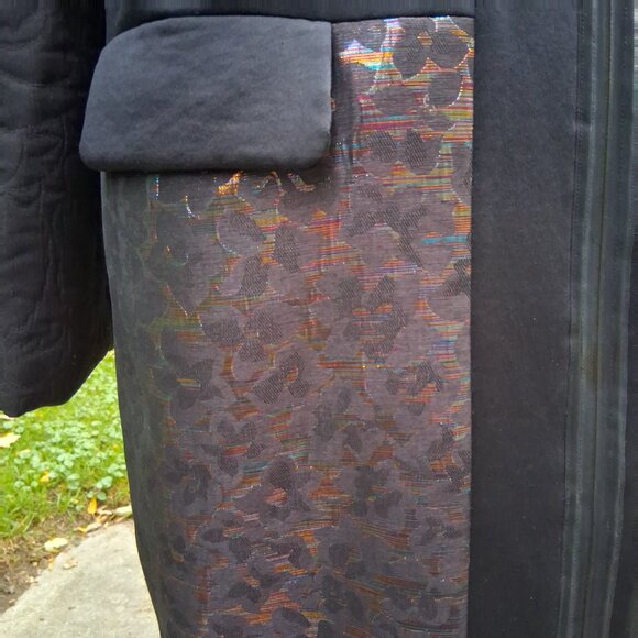 Unique Quilted Metalic design Rachel Roy Coat Size Large - Picture 6 of 10